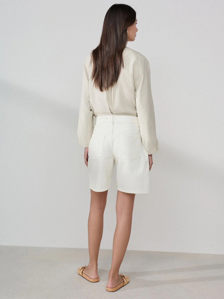 White Bermuda Denim Jort Shorts | Next EU