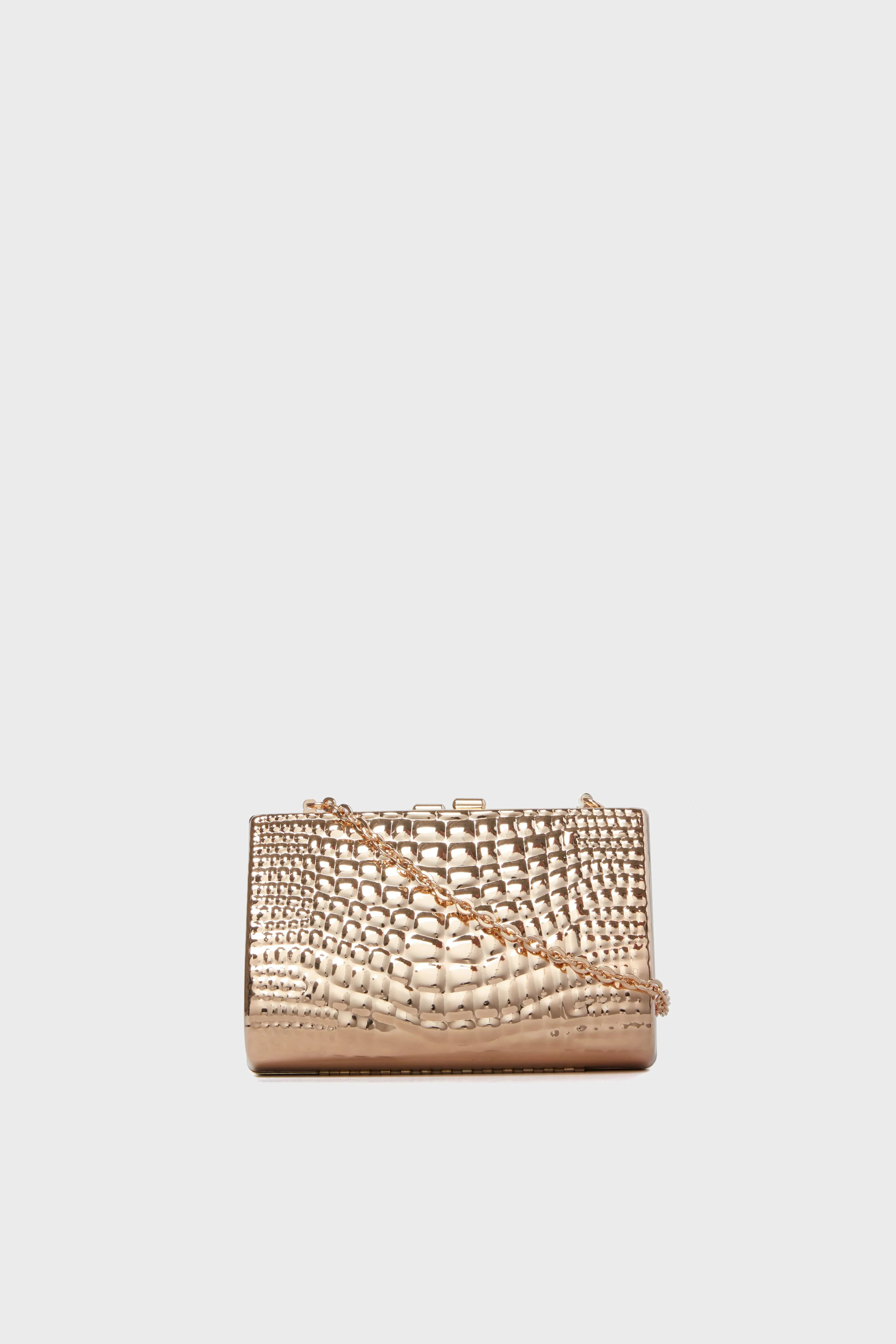 Croc-Effect Gold Coast Clutch | Tuckernuck (US)