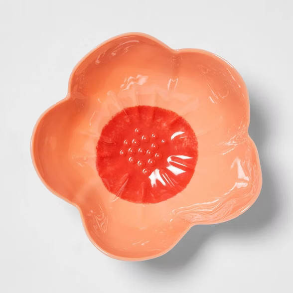 14oz Melamine Flower Dining Bowl Orange - Spritz™ | Target