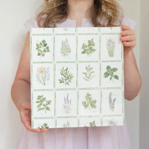 Recipe Binder - Garden Herb Grid Watercolor - 3-Ring Binder for Recipe Storage and Organization -... | Etsy (Global)