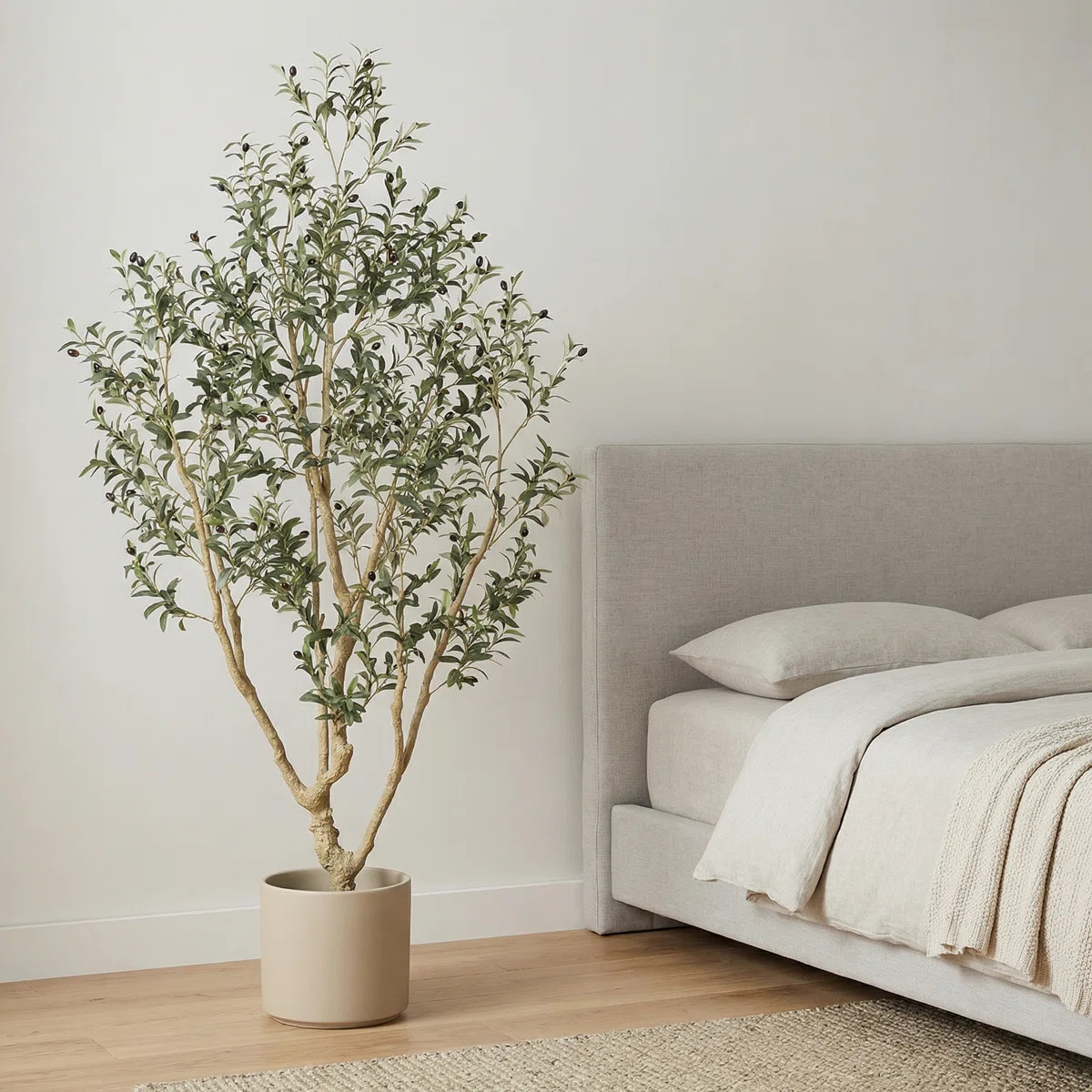 7ft Faux Olive Tree in Pot, Artificial Olive Plants for Home & Office Decor | Wayfair North America