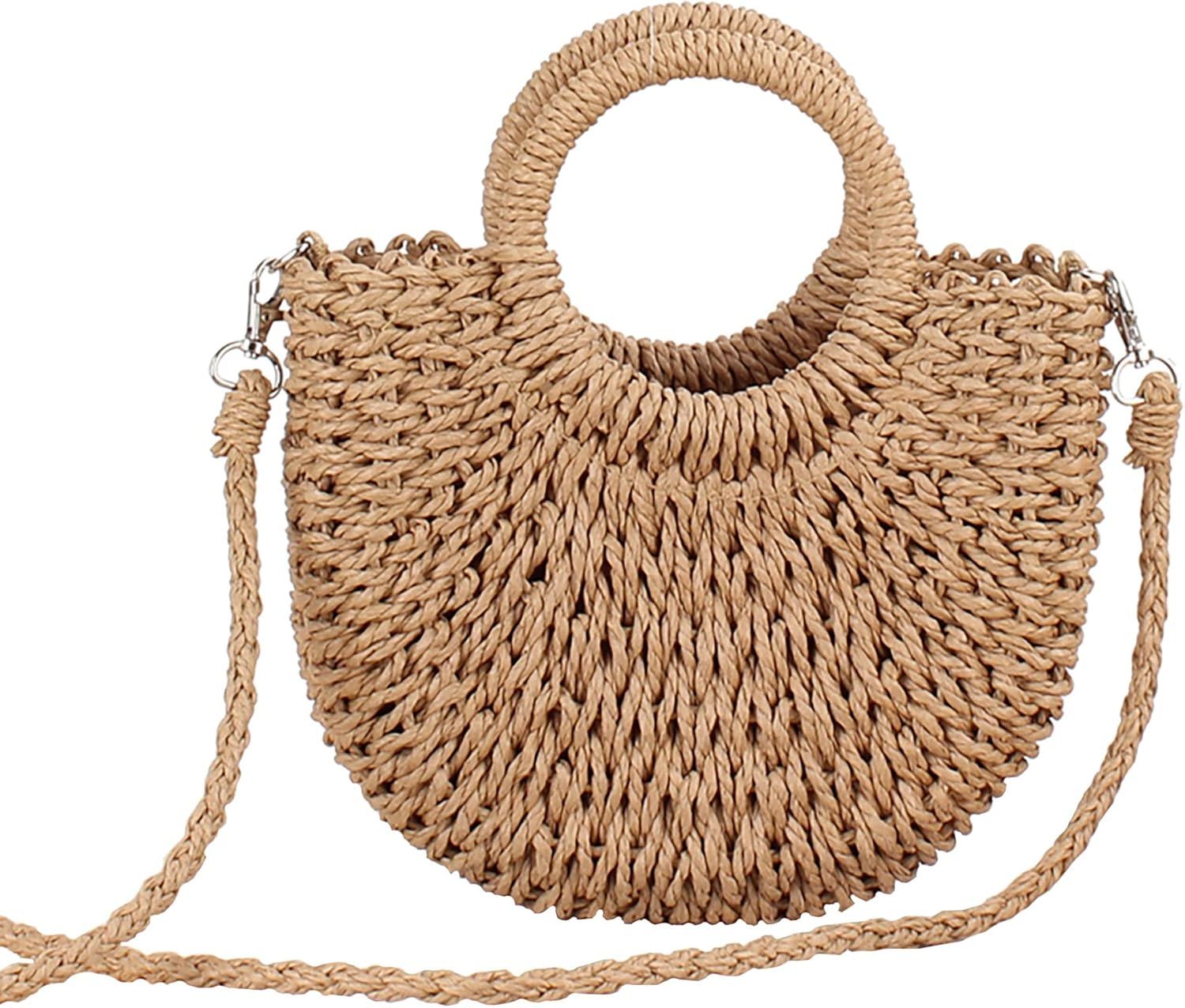 Ayliss Women Straw Handbag Summer Beach Rattan Tote Bag Crossbody Shoulder Top Handle Handbag Han... | Amazon (US)