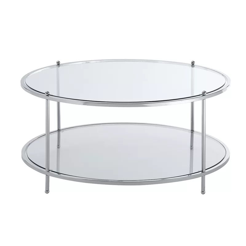 Willa Arlo Interiors Urbanski Round Glass Coffee Table with Shelf & Reviews | Wayfair | Wayfair North America