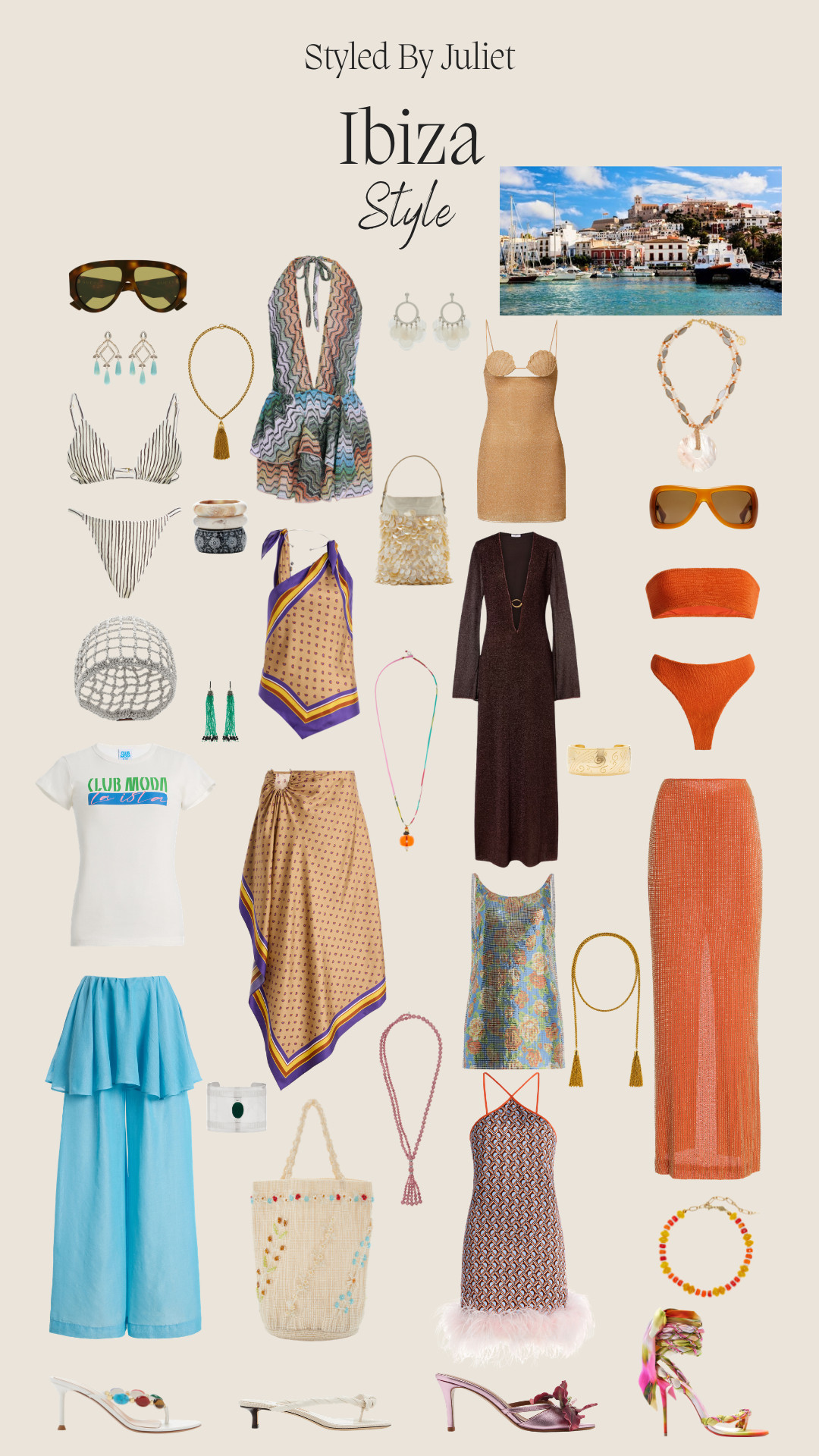 The Ibiza Edit

ibiza style, resortwear, Mediterranean chic, beach holiday, summer fashion, vacation outfits, boho glam, euro summer, seaside style, statement sunglasses, shell jewelry, beaded necklace, tassel necklace, hoop earrings, crochet hat, bikini set, striped bikini, orange bikini, metallic mini dress, sheer maxi skirt, scarf set, printed cover-up, aqua co-ord, feather hem dress, embellished dress, woven tote, shell bag, heeled sandals, flat sandals, warm neutrals, pops of turquoise, sunset tones  

 #LTKgrwm #LTKSeasonal #LTKTravel