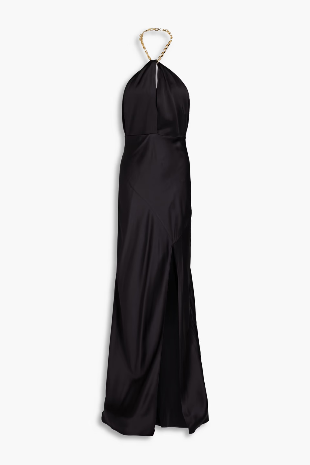 Ambra chain-embellished satin halterneck gown | The Outnet (UK and Europe)