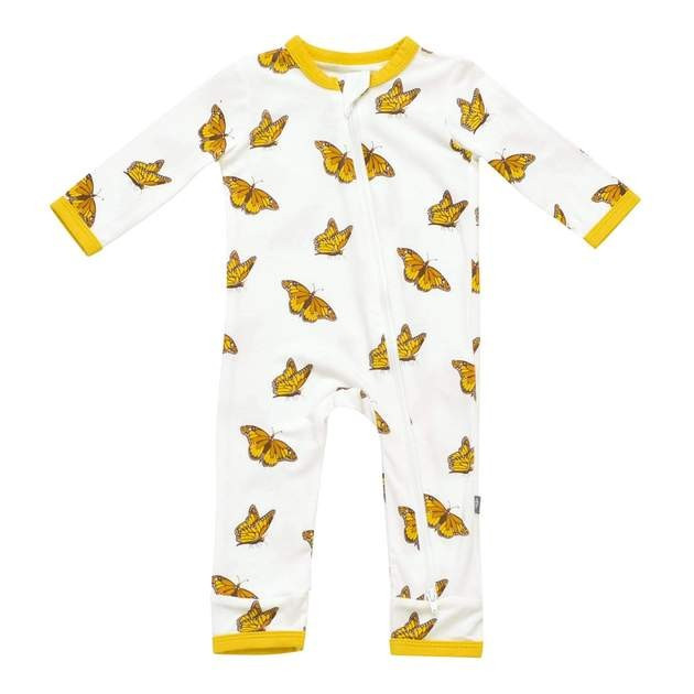 Printed Zippered Romper in Monarch | Kyte BABY