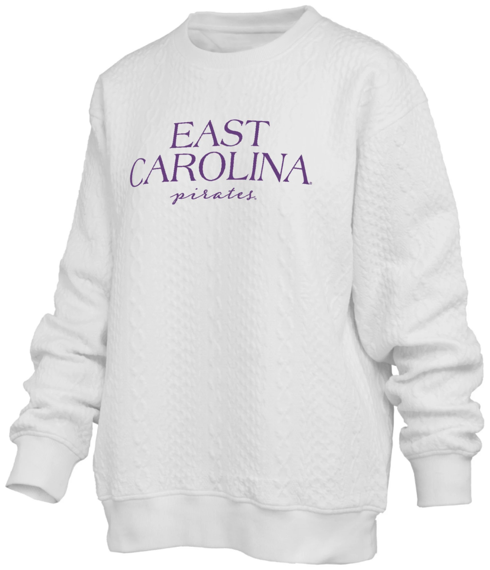 Pressbox Women's East Carolina Pirates Ivory Champagne Brandberg Crew Pullover Sweatshirt, Medium, White | DICK'S Sporting Goods