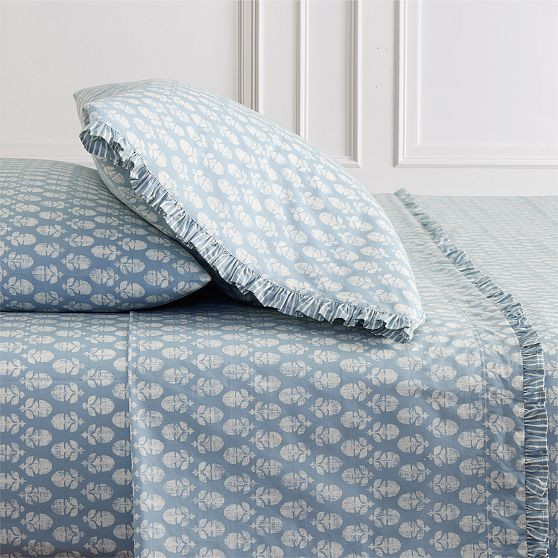 Thistle Sheet Set, King, Mist Blue | West Elm (US)