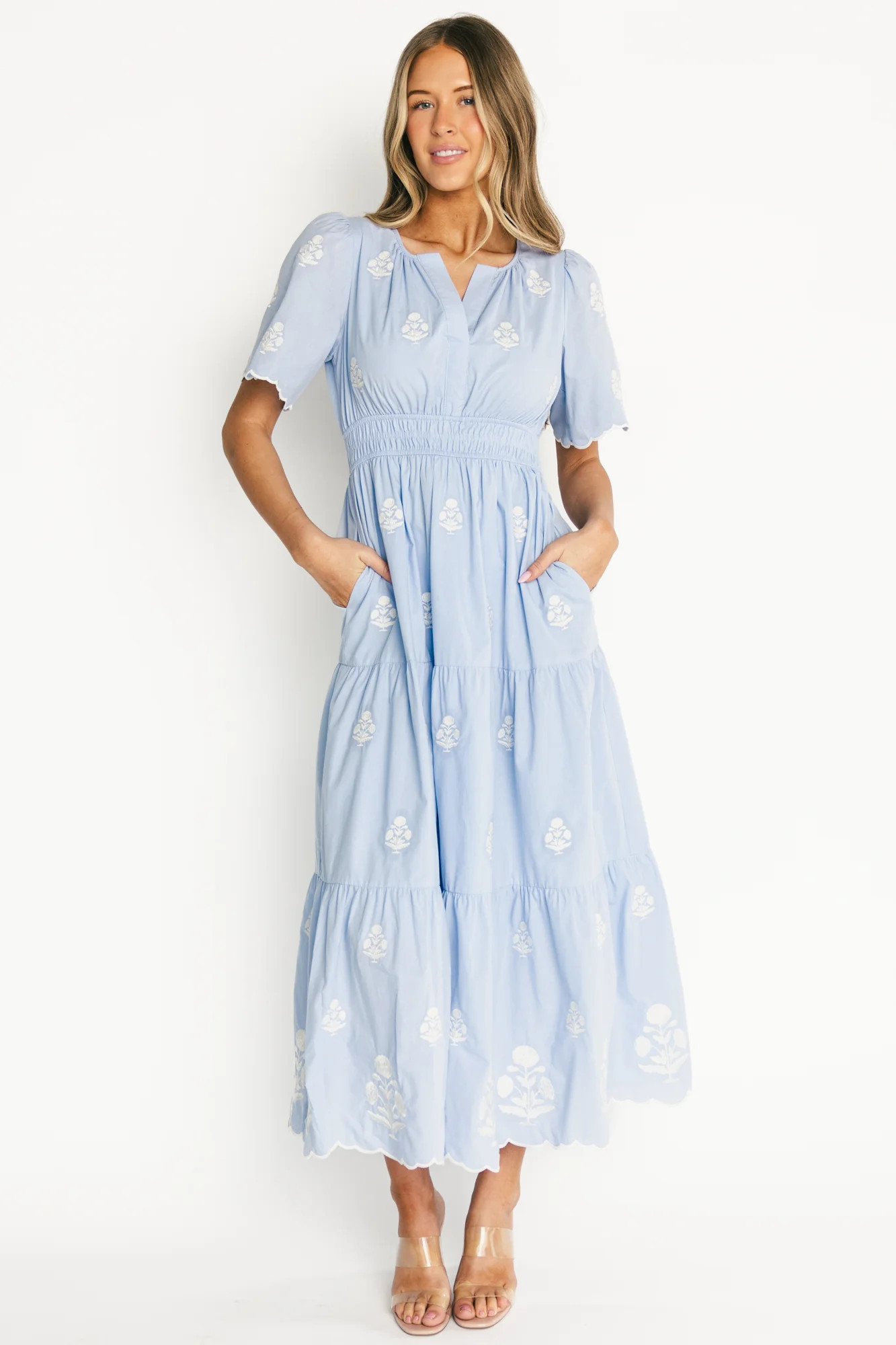 Delilah Embroidered Maxi Dress — Light Blue | Baltic Born | Baltic Born