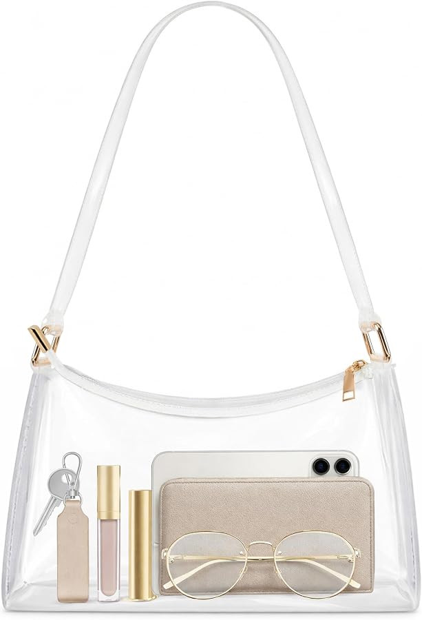 BS-VOG Clear Purse for Women, Stadium Approved Hobo Shoulder Bag for Events | Amazon (US)