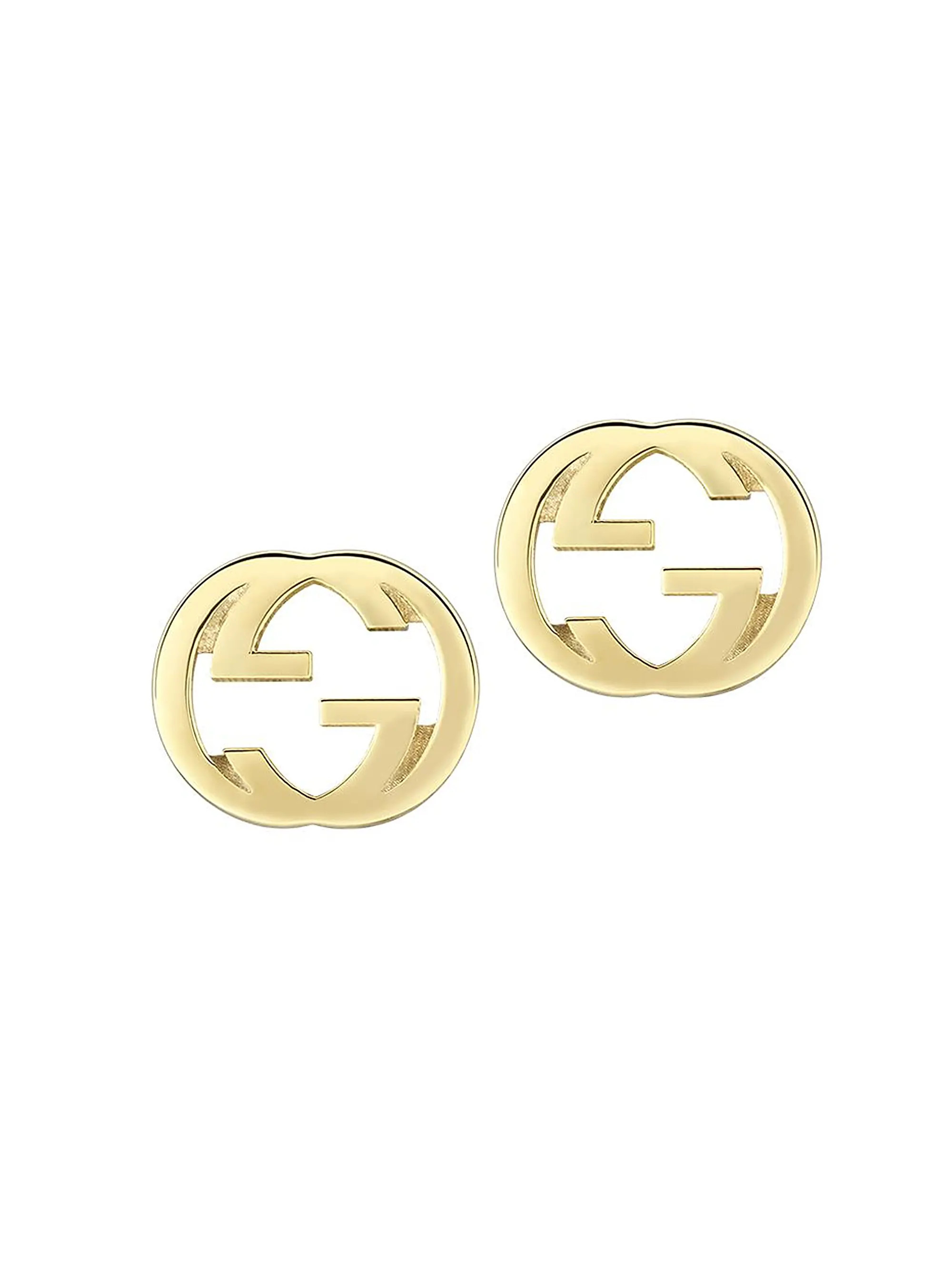 Interlocking G 18K Yellow Gold Stud Earrings | Saks Fifth Avenue