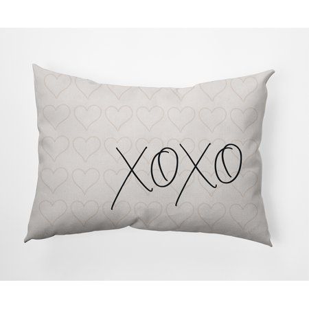 Simply Daisy 14 x 20 XOXO with Hearts Valentine s Day Decorative Indoor Pillow Black-White Polyester | Walmart (US)