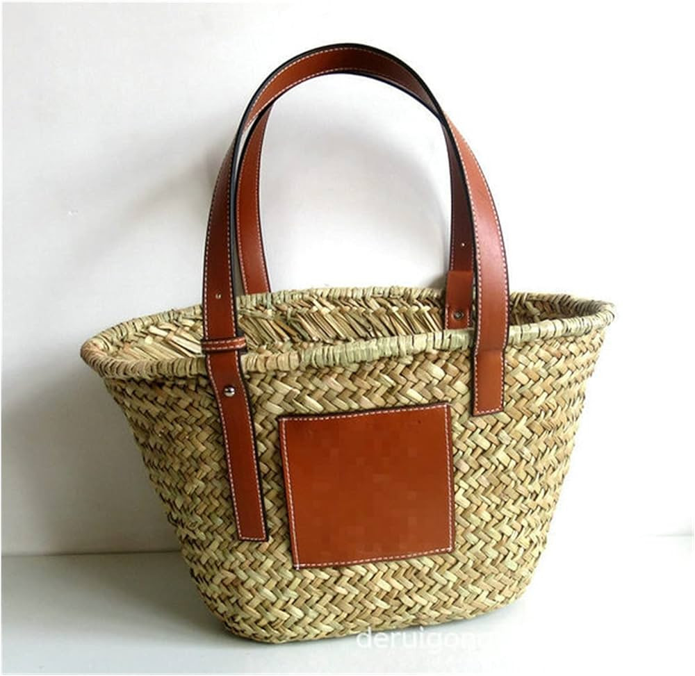 Summer Beach Straw Basket Bags Casual Rattan Large Capacity Tote Women Handbags Wicker Woven Lady... | Amazon (US)