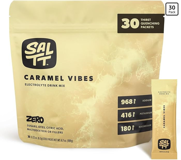SALTT Electrolytes Powder Flavored Drink Mix - Caramel Vibes - 30 Hydration Packets - Magnesium, ... | Amazon (US)
