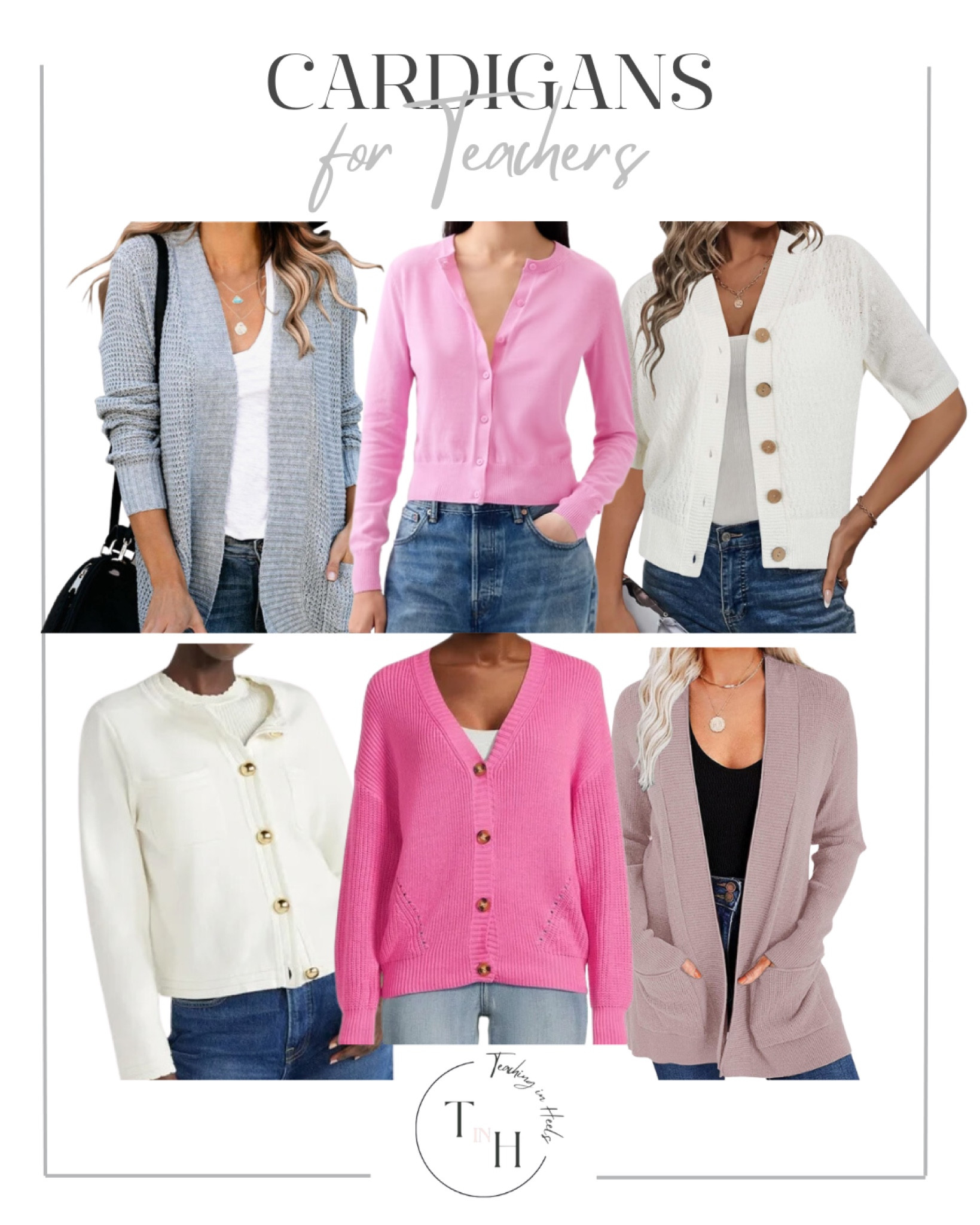 Cardigans for teachers 

Teacher fashion  teacher  teach style guide  pink cardigan  white cardigan  neutral cardigan 

#LTKstyletip #LTKworkwear #LTKSeasonal