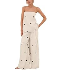 calbatic Polka Dot 2 Piece Shorts Set Summer Lounge Sets Strapless Top and Shorts Matching Airpor... | Amazon (US)
