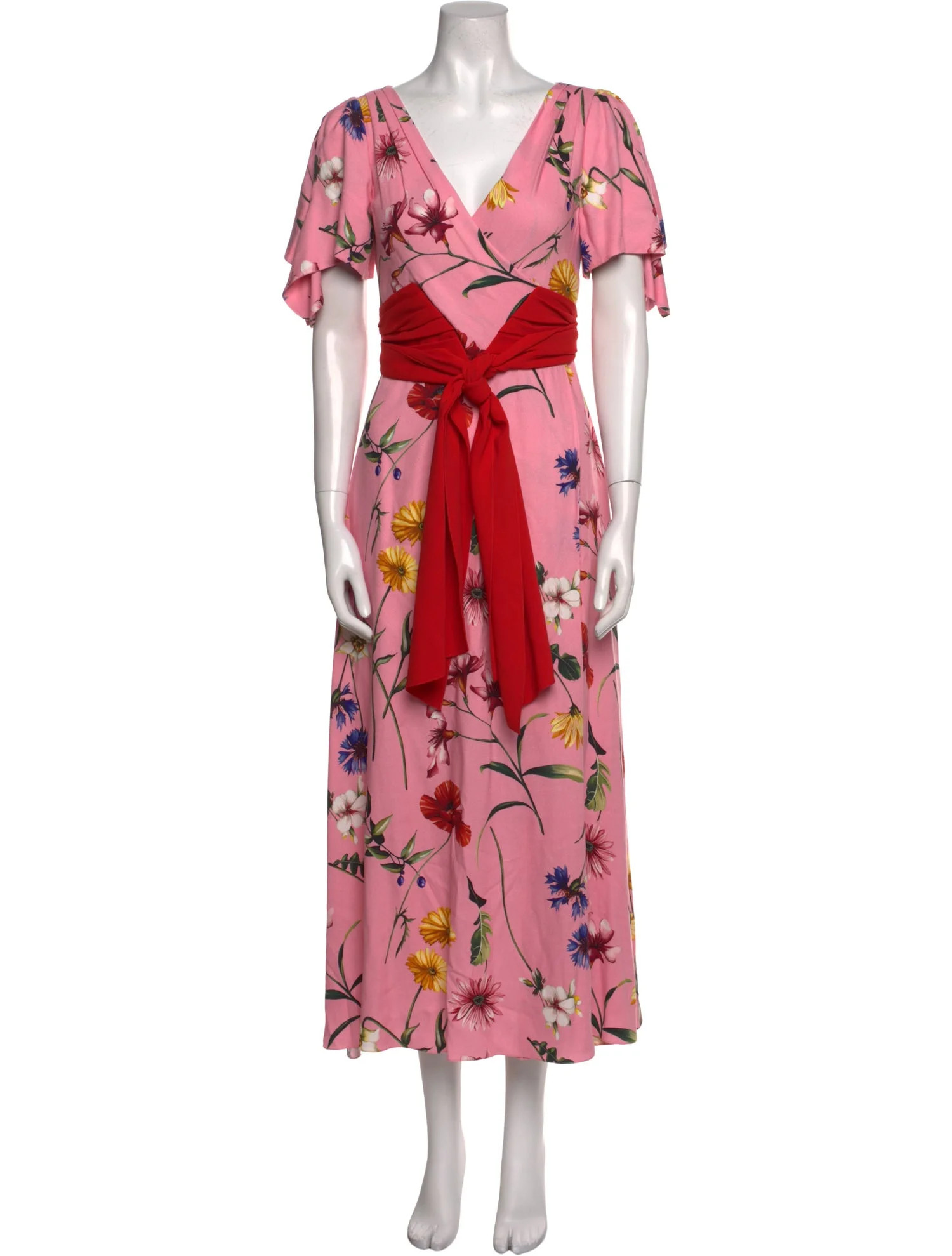 Oscar de la Renta Floral Print Long Dress - Pink Dresses, Clothing - OSC268568 | The RealReal | The RealReal