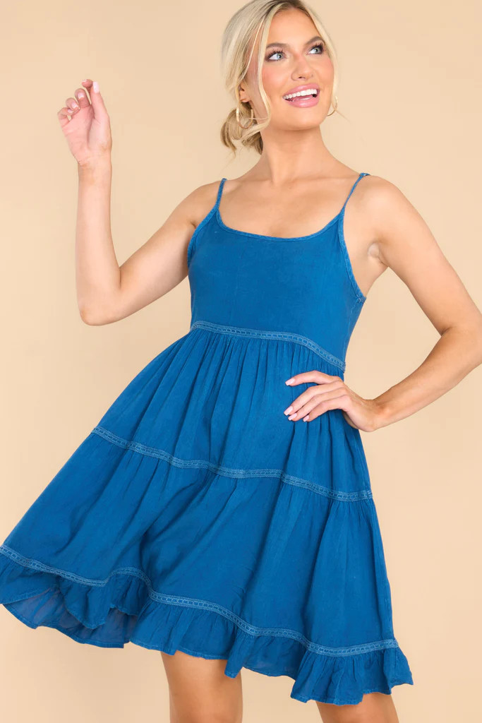 Let Me Adore You Denim Dress | Red Dress 