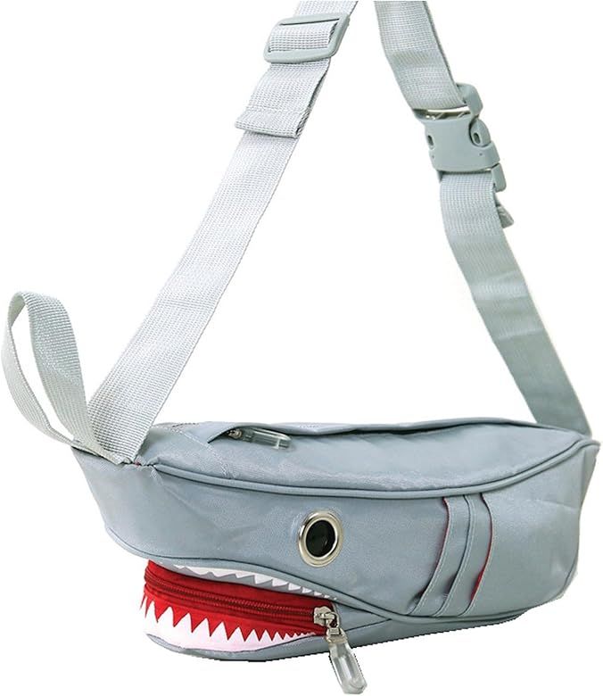 WonderMolly Premium Nylon Shark with Gill Pockets Fanny Pack Hip Waist Bag in Grey | Amazon (US)