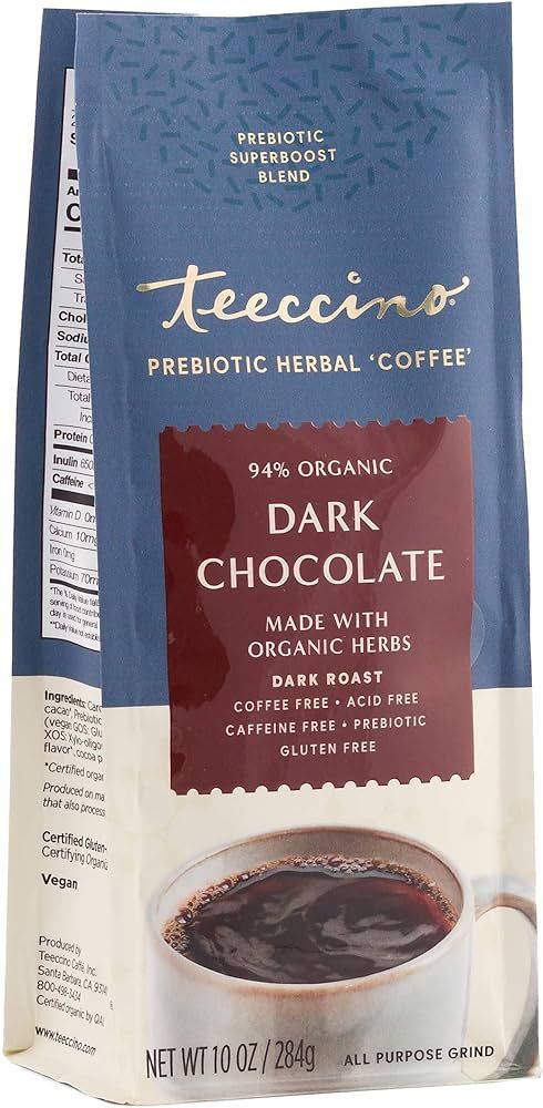 Teeccino Dark Chocolate Prebiotic SuperBoost™ Coffee Alternative - Support Probiotics with Caff... | Amazon (US)