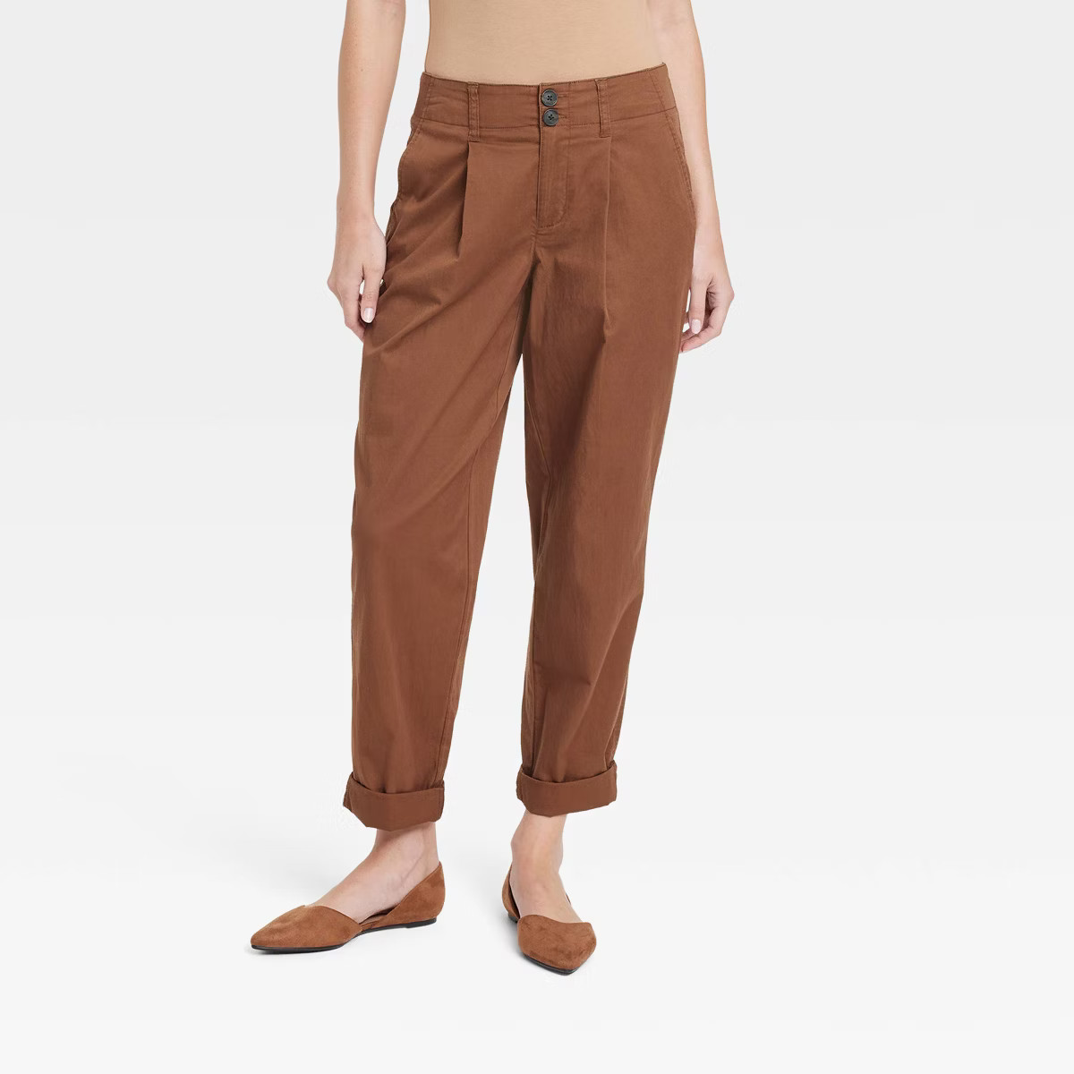 Women's High-Rise Pleat Front Tapered Chino Pants - A New Day™ | Target