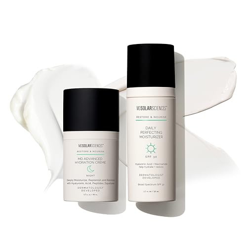 Bundle of MDSolarSciences Daily Perfecting Moisturizer SPF 30 & MD Advanced Hydration Creme | Day & Night Skincare Routine | Science-Based Formulas Protect & Restore | Anti-Aging Skin-Barrier Support | Amazon (US)