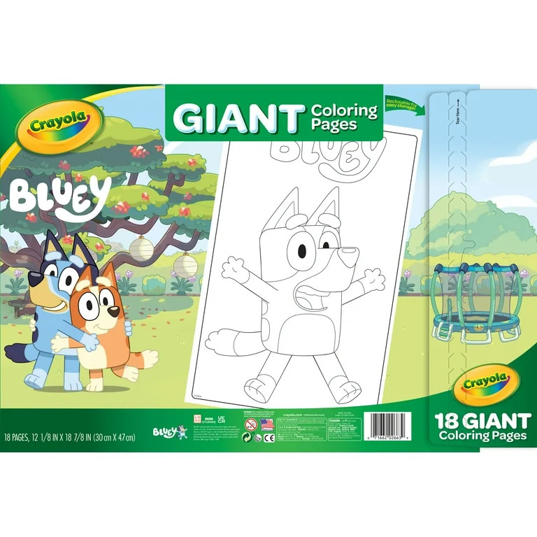 Crayola Giant Coloring Featuring Bluey, 18 Pages - Walmart.com | Walmart (US)