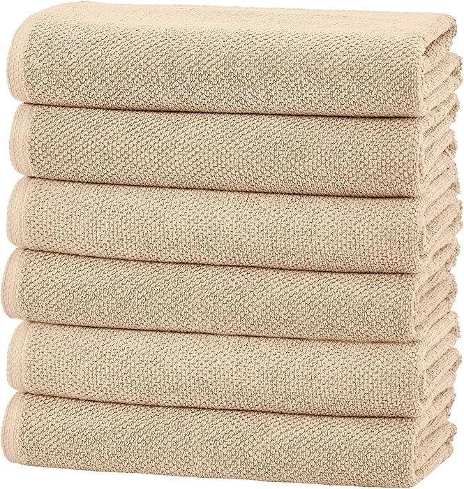 Great Bay Home 100% Cotton 6 Pack 26x16 Hand Towel Set - Absorbent, Quick-Drying, Durable Towels ... | Amazon (US)