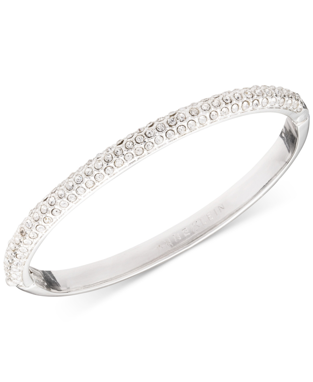 Anne Klein Crystal Pave Bangle Bracelet, Created for Macy's - Silver | Macy's