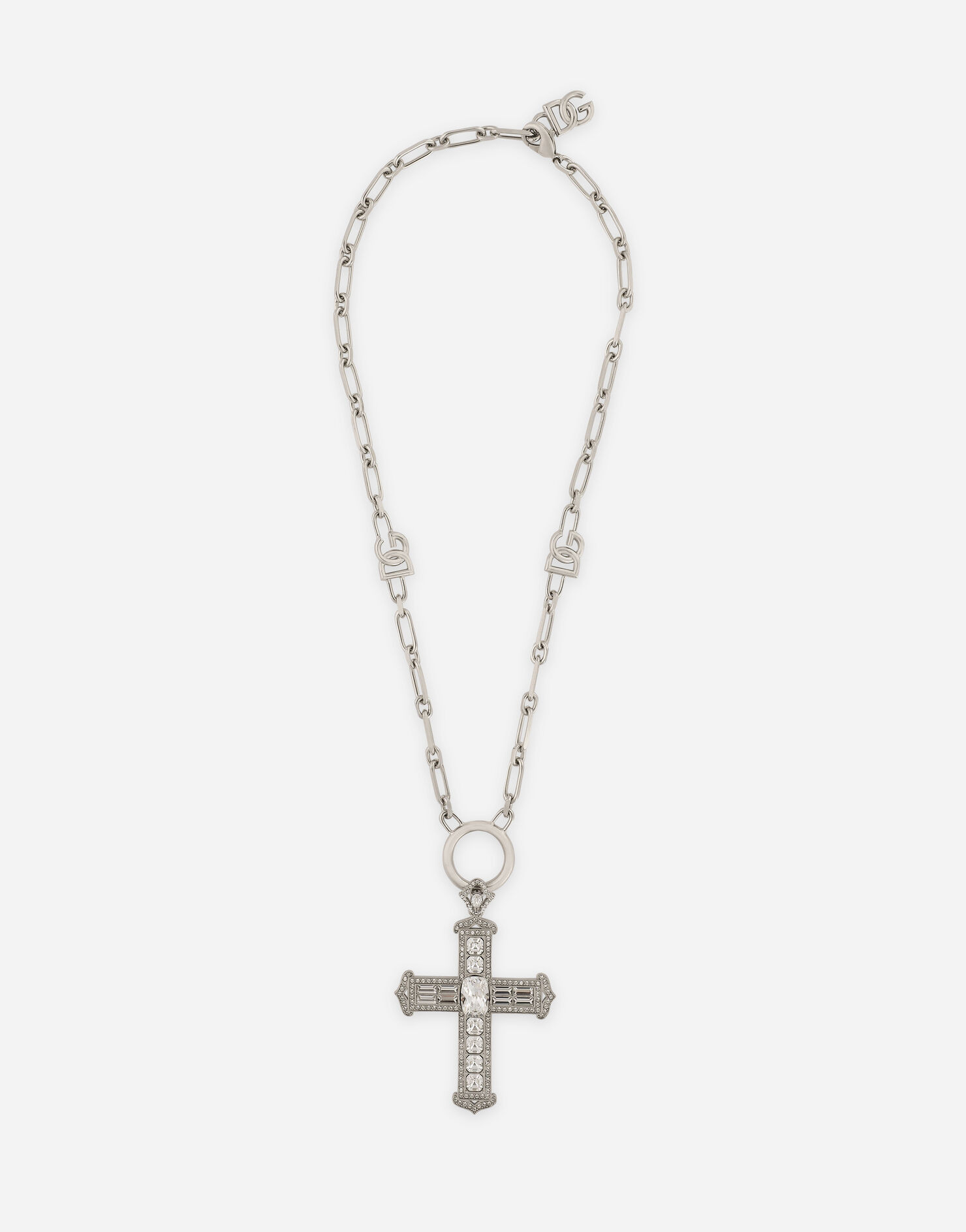 Chain necklace with cross and crystals | Dolce & Gabbana US