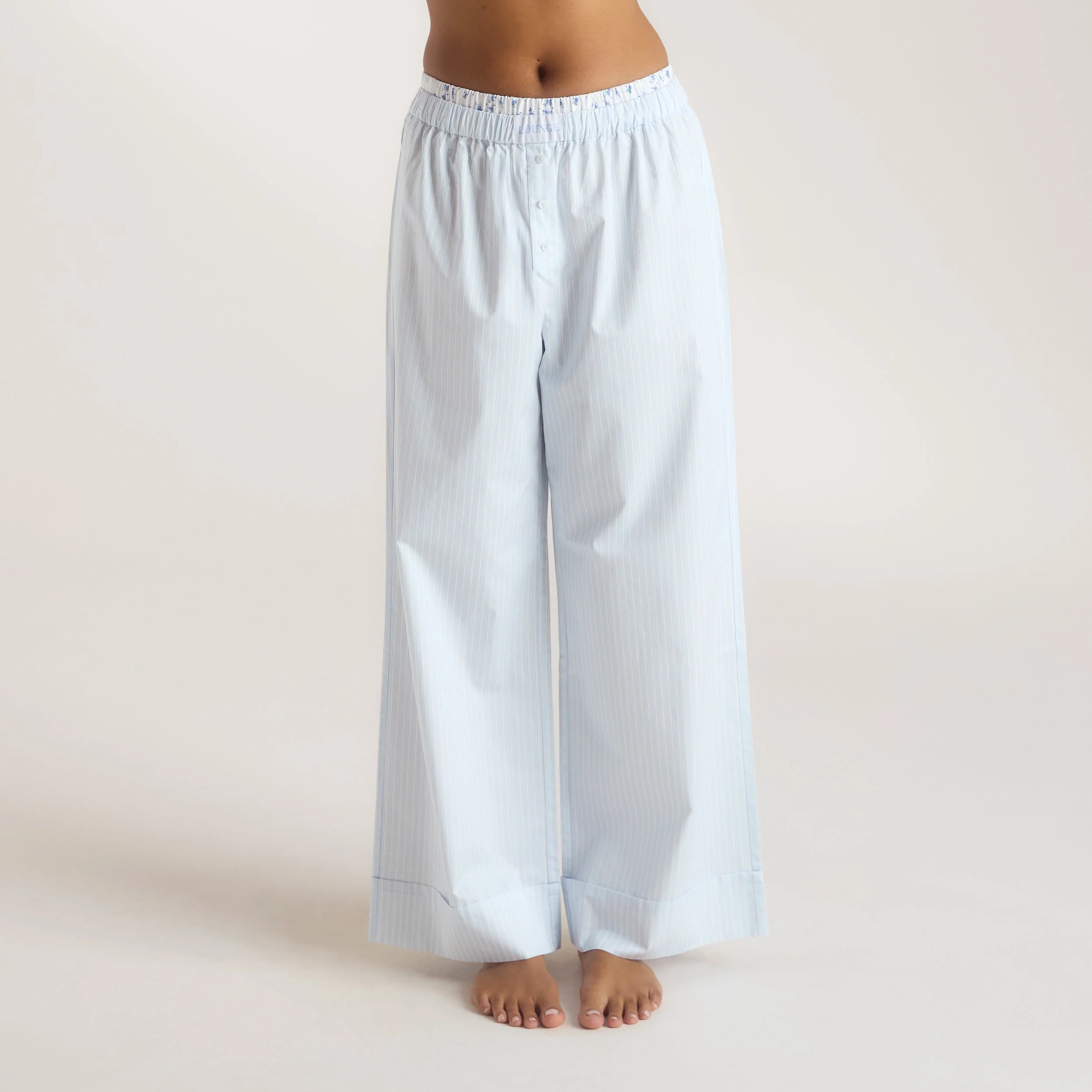 Bloom & Stripe Pyjama Bottoms - Blue | Lounge (UK)