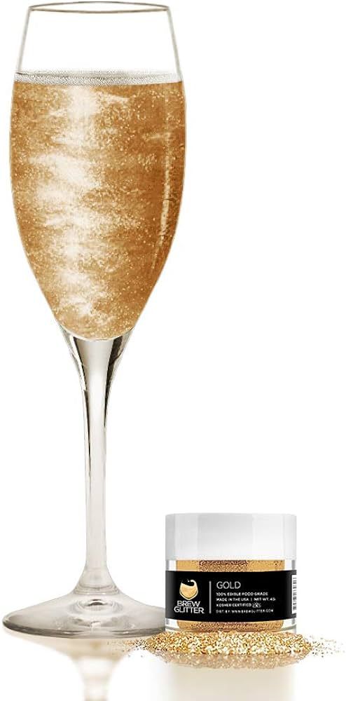 Gold BREW GLITTER Edible Glitter For Wine, Cocktails, Champagne, Drinks & Beverages | 4 Grams | K... | Amazon (US)