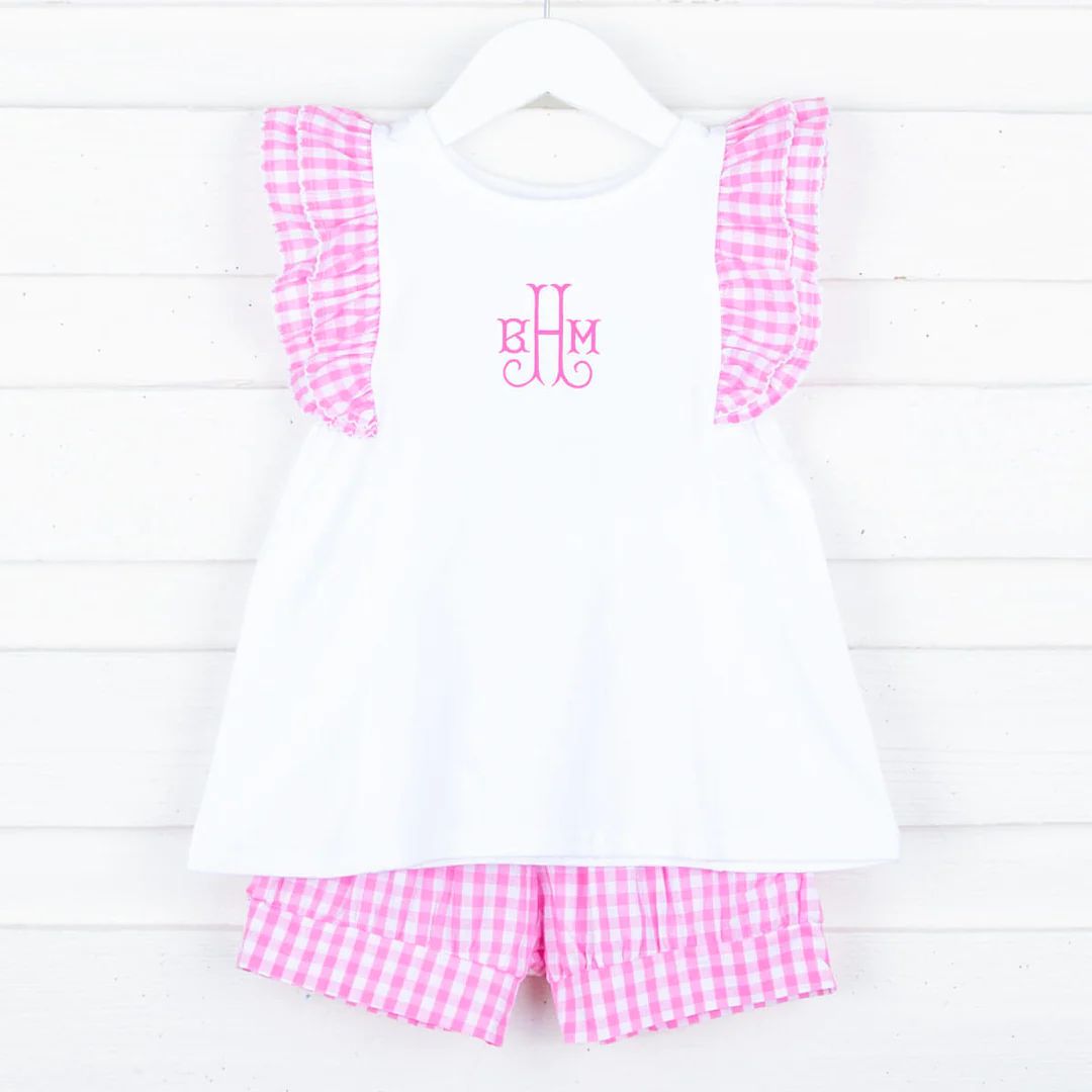 Bubblegum Pink Gingham Kate Short Set | Classic Whimsy