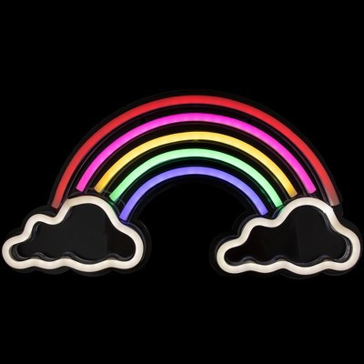 Northlight 15.75" LED Neon Style Rainbow and Clouds Wall Sign | Target