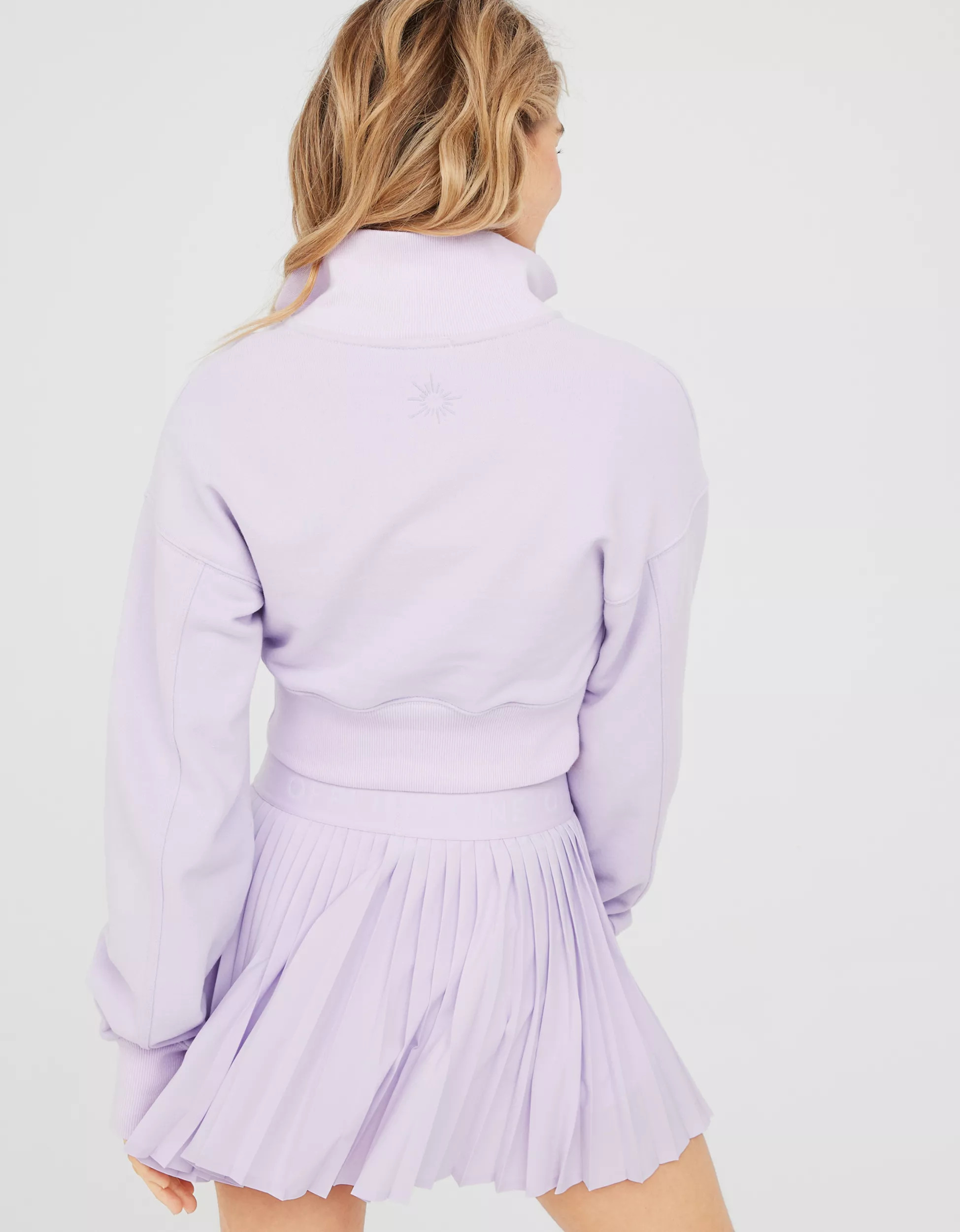 OFFLINE By Aerie Throw-Back Corset Cropped Quarter Zip | Aerie