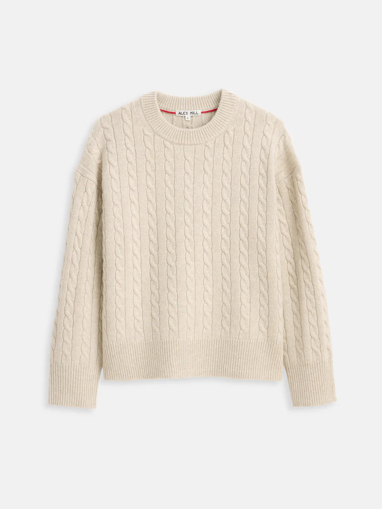 Katherine Cable Sweater In Wool Cotton | Alex Mill