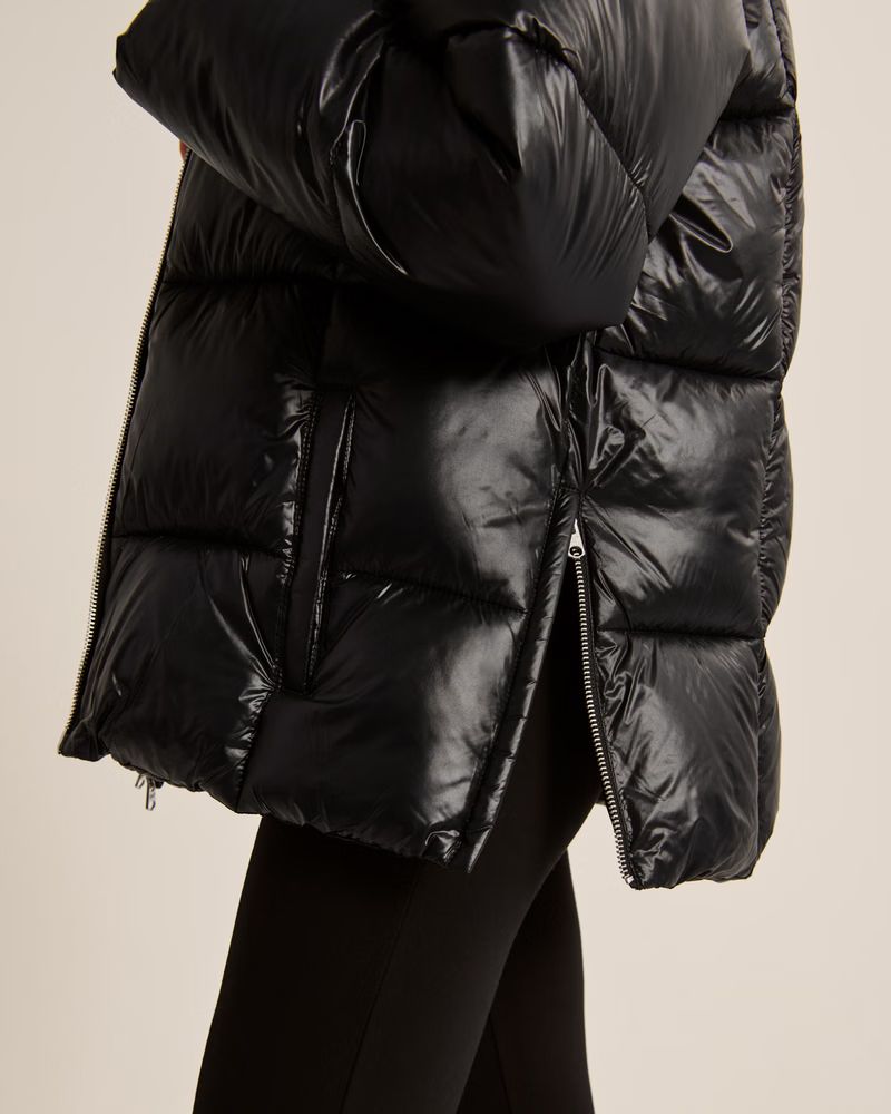 Grid Mid-Length Puffer | Abercrombie & Fitch (US)