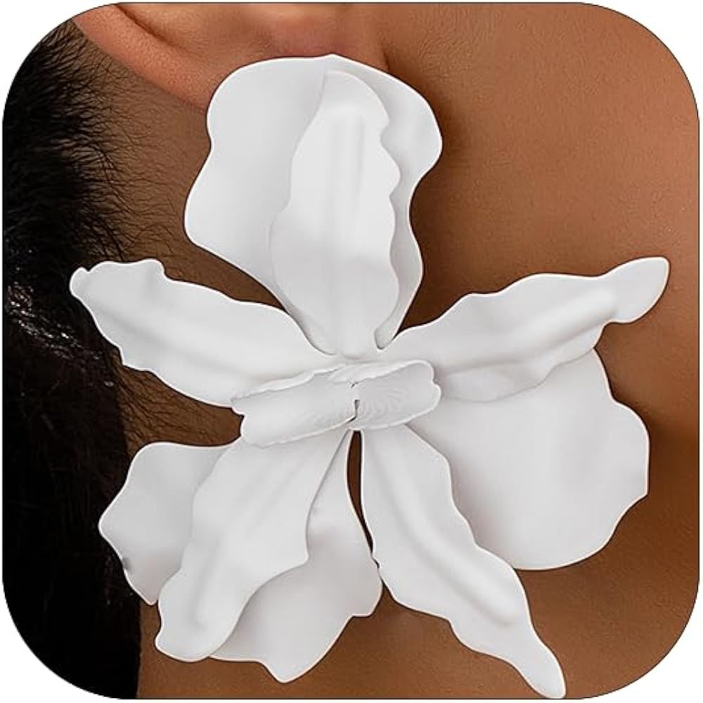 Amazon.com: Large Flower Earrings for Women Statement Flower Earring Big Floral Earrings Trendy Elegant 6D Floral Jewelry Accessories for Women: Clothing Shoes & Jewelry | Amazon (US)