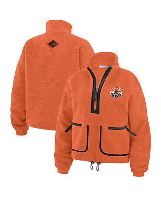 Women's Orange Philadelphia Flyers Polar Fleece Half-Zip Jacket | Macy's