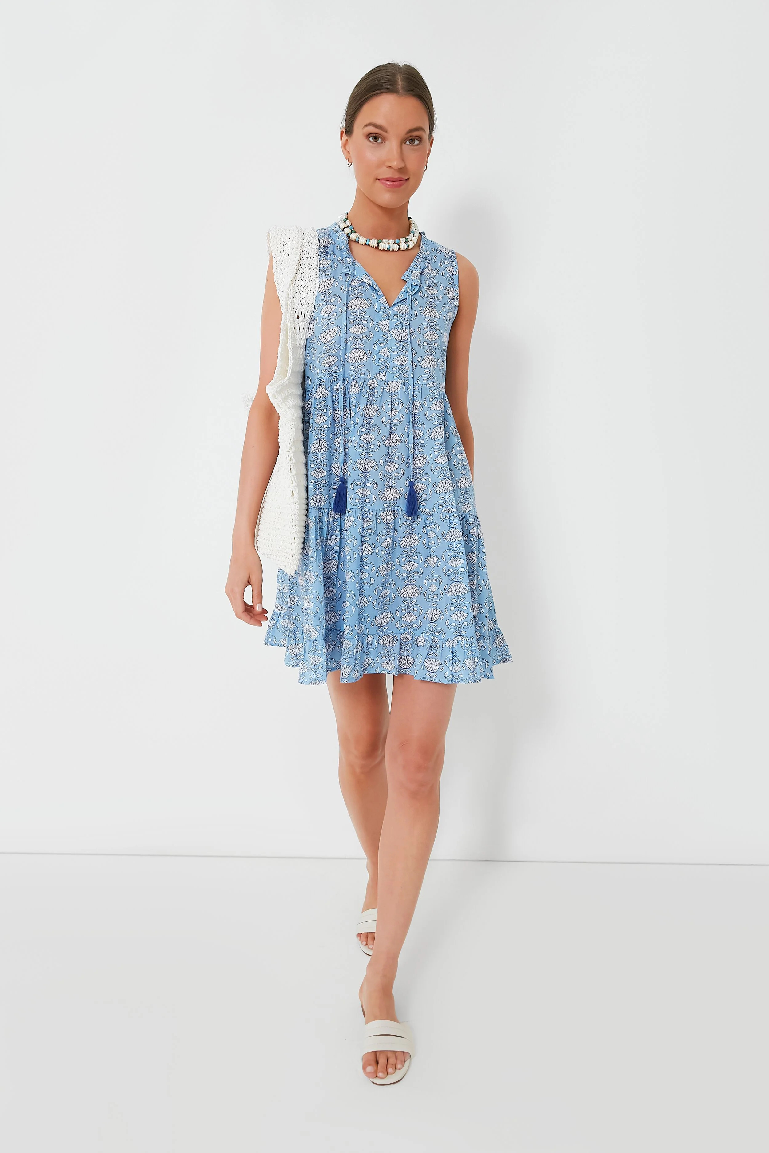 Cornflower Blue Mini Salty Paloma Caftan | Tuckernuck (US)