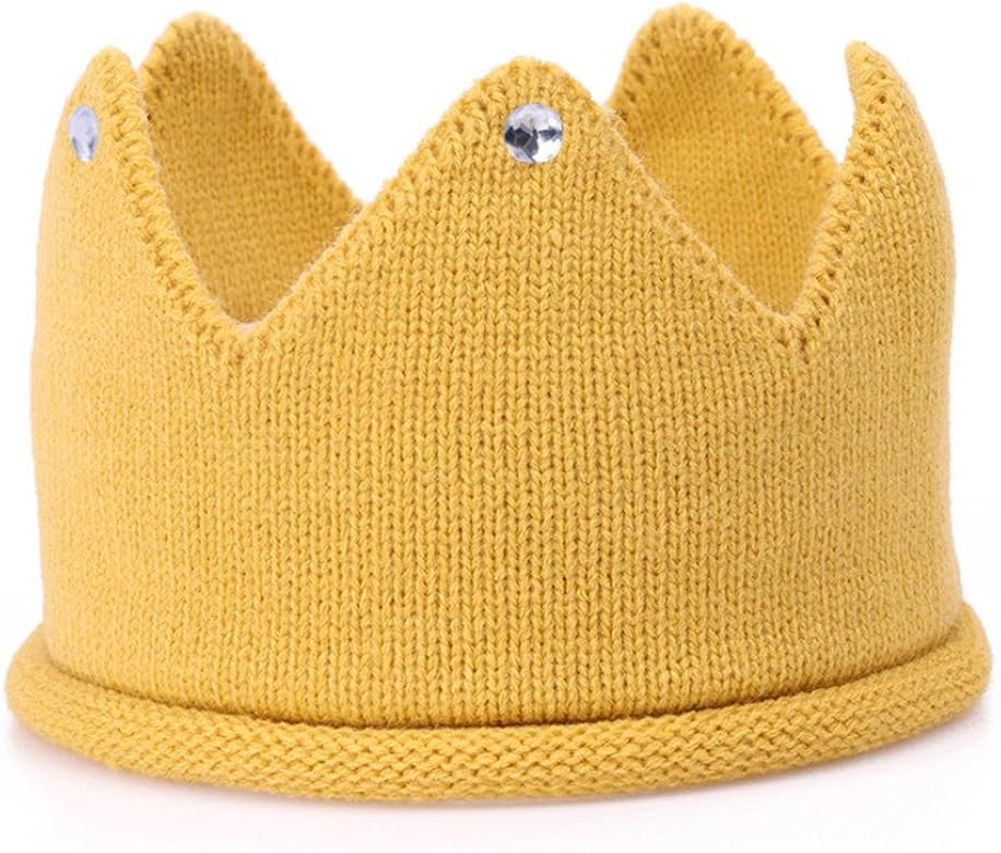 Baby Crown Hat Boys Girls Knit Headband Birthday Party Warm Crochet Beanie for Toddler Child PTK20 | Amazon (US)