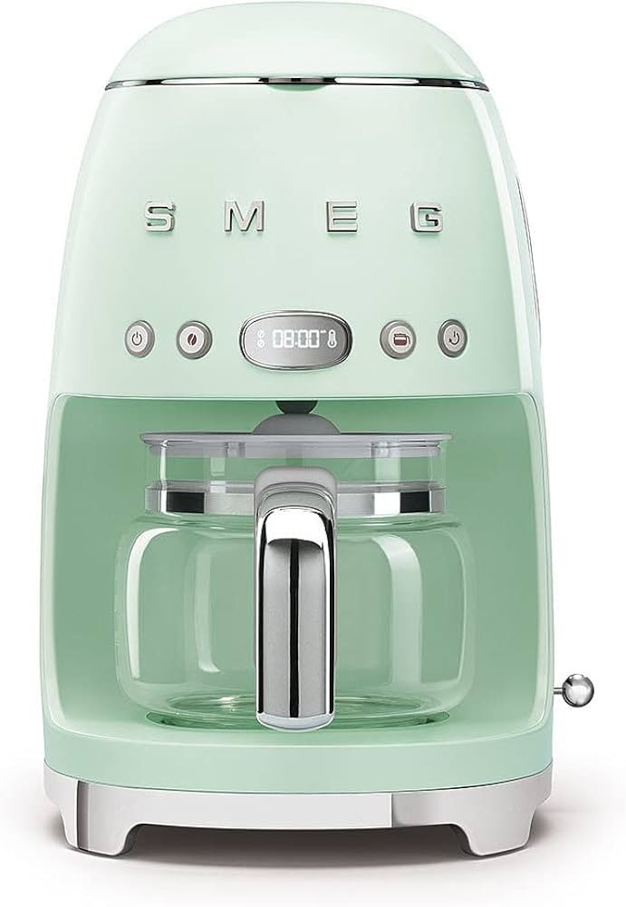 Smeg DCF02PGUK Drip Coffee Machine, Auto-Start Mode, Reuseable Filter, Digital Display, Anti-Drip... | Amazon (UK)
