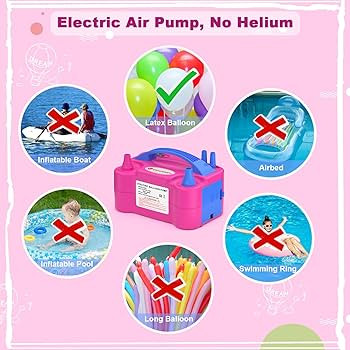 IDAODAN Electric Balloon Pump, Portable Electric Balloon Blower Machine Balloon Air Pump Dual Noz... | Amazon (US)