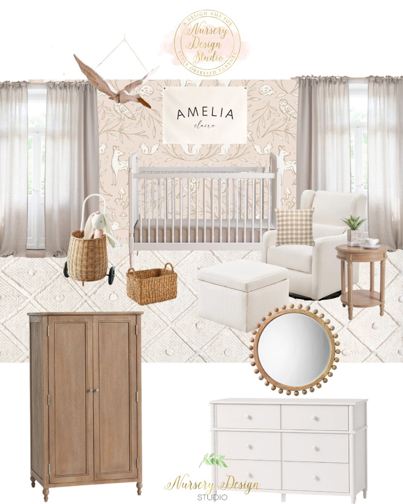 Lovely baby girl room design, white crib, nursery storage, armoire, clothes storage, nursery decor 

#LTKsalealert #LTKhome #LTKbaby