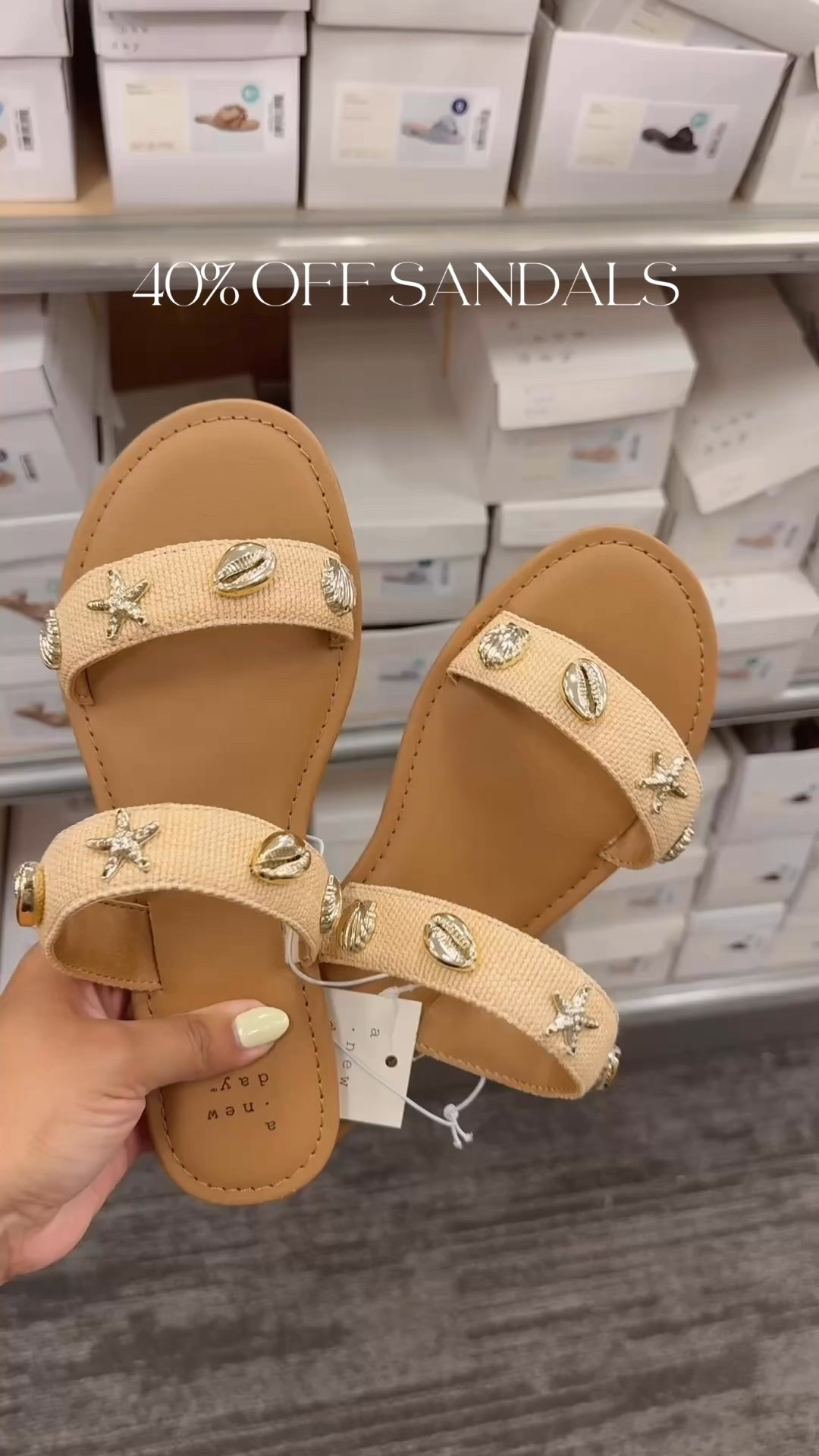 40% off Target sandals is going on now! Even on the newest arrivals 😍these shell ones came home with my for vacay! 🐚 

#target #targetfinds #sandals #summer #summersandals #salealert #shoesale #shells #summershoes #resortwear #beachshoes #vacationshoes #newsandals #targetstyle #targetfashion 

#LTKSeasonal #LTKFindsUnder50 #LTKSaleAlert
