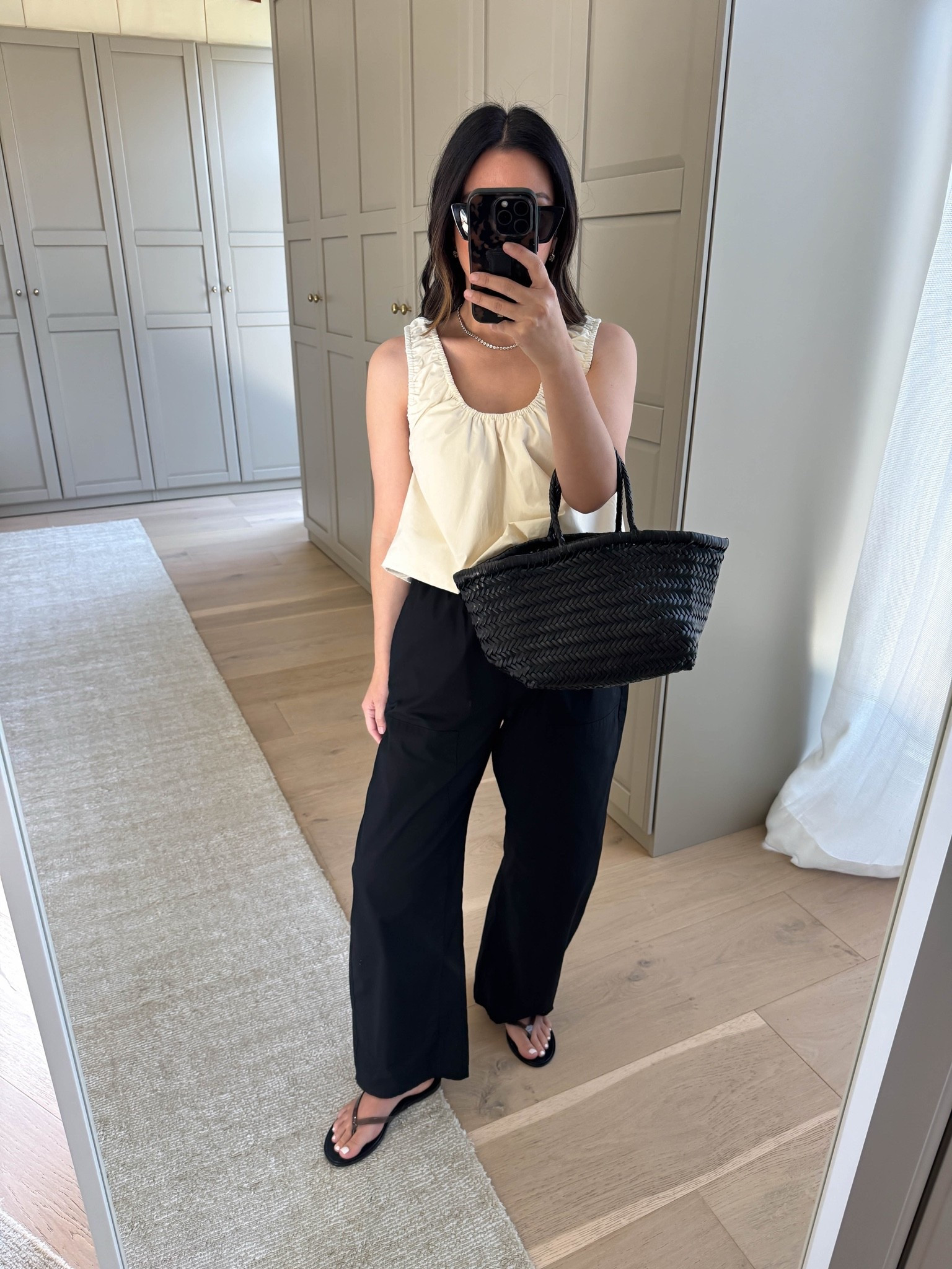 Easy poplin pieces for summer

Zara top small
Pistola pants xs - old
Black Suede Studio sandals 35
Dragon Diffusion triple jump small
YSL Sunglasses
Dorsey James necklace 15”
Dorsey Maxwell earrings medium

Summer outfits, petite style, summer style

#LTKootd #LTKmomlife #LTKPetite