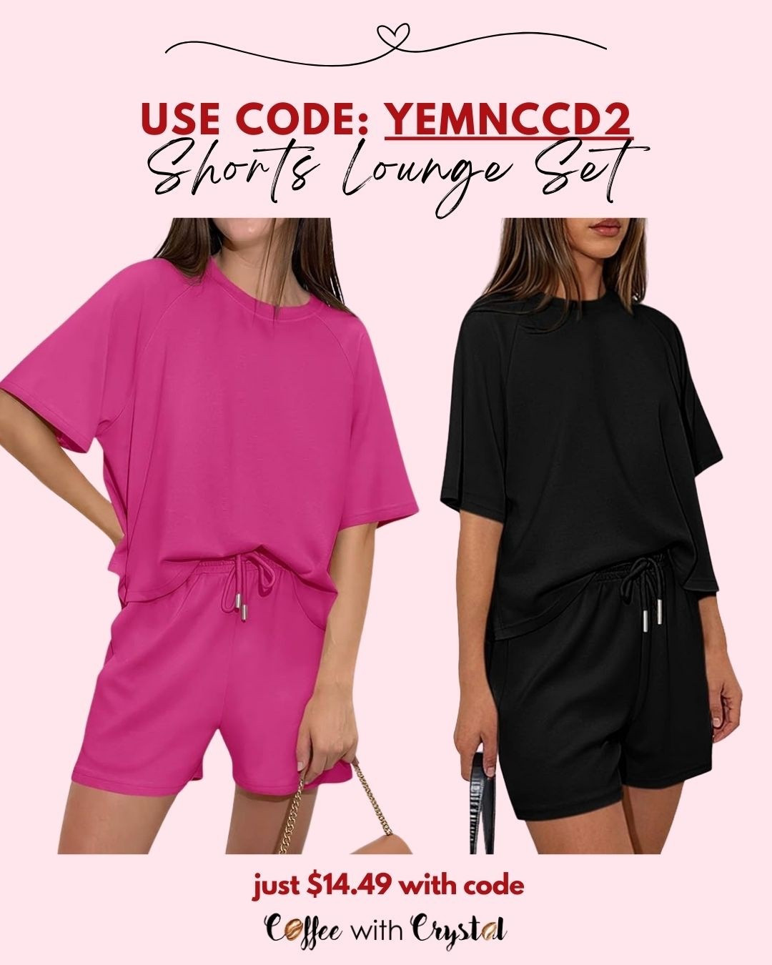 This shorts lounge set is SO good for warmer days ☀️
Loose, comfy, and still cute enough to run errands in.

✨ Multiple colors available
💸 Just $14.49 with code
🛒 Use code: YEMNCCD2

Linked here 👇 because comfy deals always go fast.

#LTKFinds #LTKUnder20 #LTKStyle
#ComfyChic #LoungewearLove
#AffordableFashion #EverydayWear 