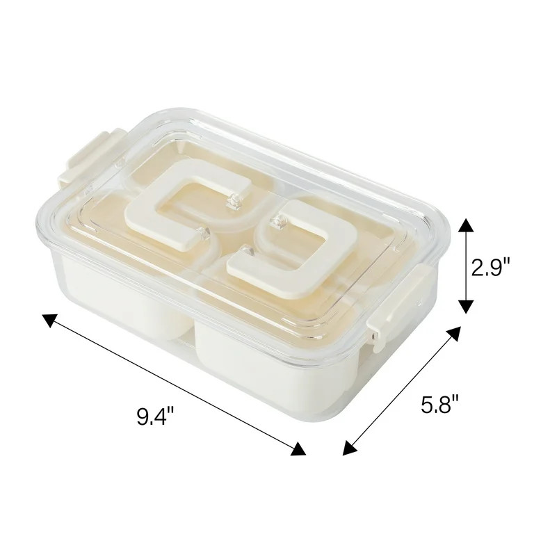 Mainstays Snack Box, Lunch & Snack Container with lids, Plastic, Mini, 4 Compartment , White | Walmart (US)
