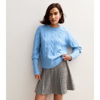 Women's Blue Cable Knit Crew Neck Jumper New Look | New Look (UK)