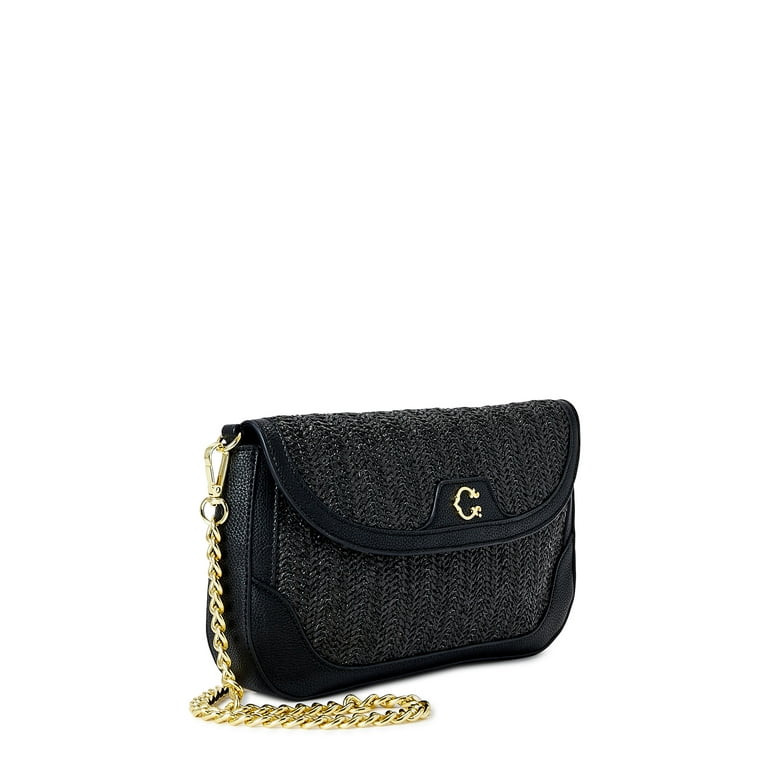 C. Wonder Women’s Adult Elena Convertible Clutch Crossbody Handbag Black - Walmart.com | Walmart (US)